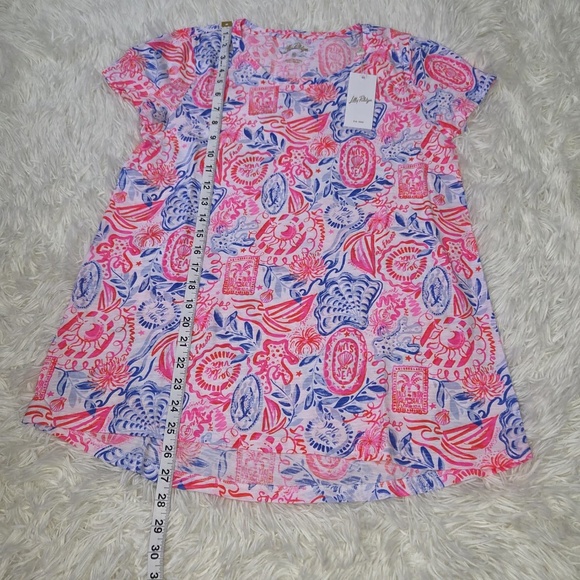 NWT Lilly Pulitzer Etta Scoop Neck Top "Lil Sun Sea Sand" - Picture 8 of 11